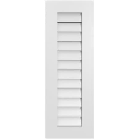 Ekena Millwork Vertical Surface Mount PVC Gable Vent: Non-Functional, w/ 3-1/2"W x 1"P Standard Frame, 14"W x 40"H GVPVE14X4001SN